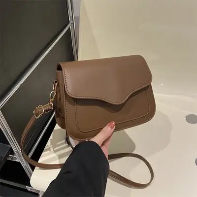 Beige Square Textile Shoulder Crossbody Bag Women 2024