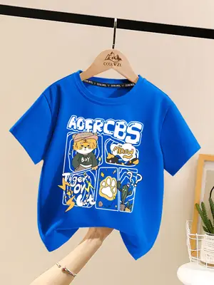 Factory Direct Boys Girls Cotton Cartoon T-Shirt All Match Summer