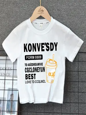 Korean Boys T-Shirt Black Summer Base Style