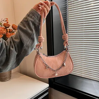 Pink Korean Style Shoulder Crossbody Bag for Girls