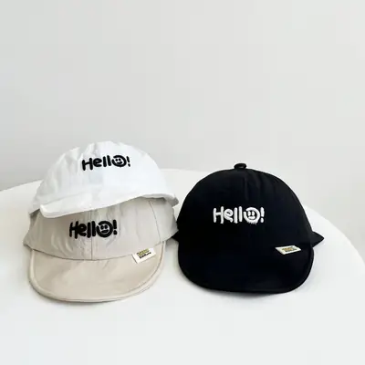 White Korean Style Baby Cap for Boys Summer Sunshade