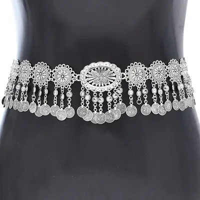 Gold Tassel Waist Chain for Women Ethnic Bohemian Slimming Belt