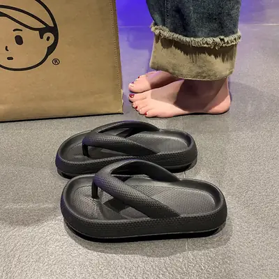 Women's Black Non-Slip Flip Flops Summer Sandals
