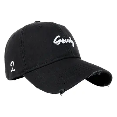 2025 Ripped Washed Black Baseball Cap "Grazey" Logo