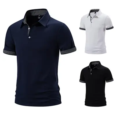 2024 Black Short-sleeve Polo Shirt for Men