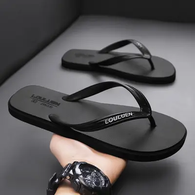 Men's Black Loui Eren Casual Flip Flops Summer