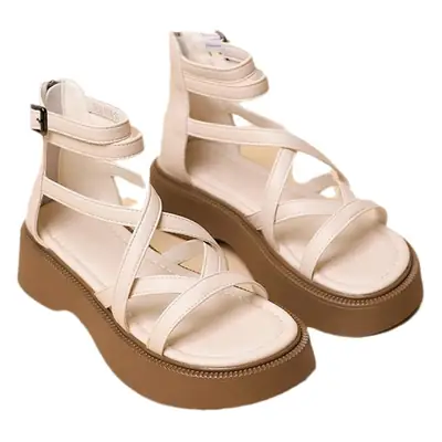 Black French High-End Platform Sandals for Women