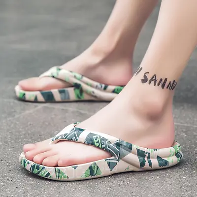 Men's Vietnamese Print Flip Flops Summer Non-Slip
