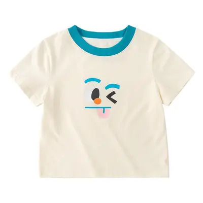 Dudu Baby T-Shirt Summer Cartoon Boys Cream Blue