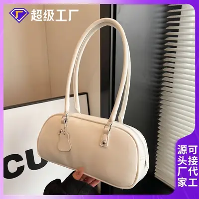 White Leather Shoulder Bag for Women 2024