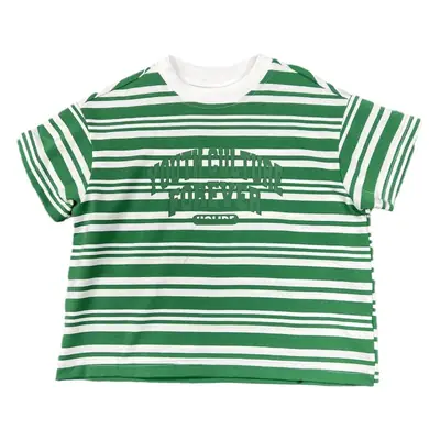 Kids Striped Cotton T-Shirt Red White Medium Small