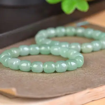 Wholesale Dongling Jade Bracelet Men's and Women's Emerald Green Beads Dongling Jade Beads in stock