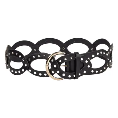 White Beaded Hollow Ring Waist Belt for Women