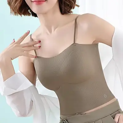 Slim Fitting Camisole with Built-In Bra Cups, Seamless Push-Up Underwear, Highly Elastic and Sexy