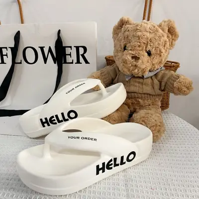 EVA High-elastic Flip-flops Summer Home Japanese-style Indoor Soft Bottom High-elastic Slippers Bathroom Bathing Sandals and Slippers Wedge Heel