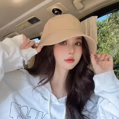 Women's Beige Fisherman Hat for Summer Outdoor Use