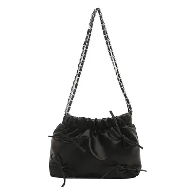 Women's Wrinkle Bag with Bow Chain 2024 Summer