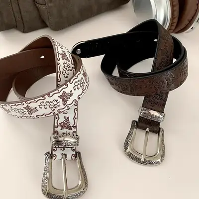 Printed Butterfly Belt Women Vintage Belt All-match