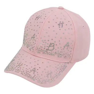 Pink Beaded Baseball Cap for Women Spring Summer