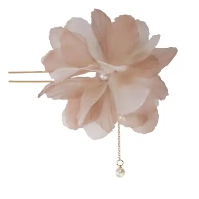 Organza Flower Hairpin with Tassel National Style Hanfu