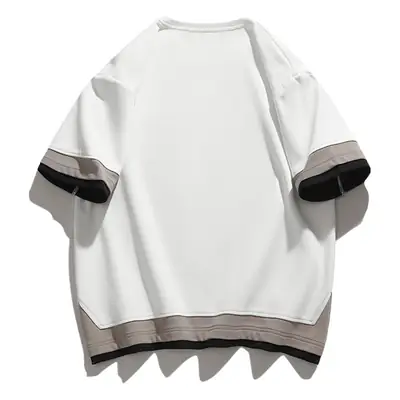 Men Black Loose Sleeve T-Shirt Large Summer Wear
