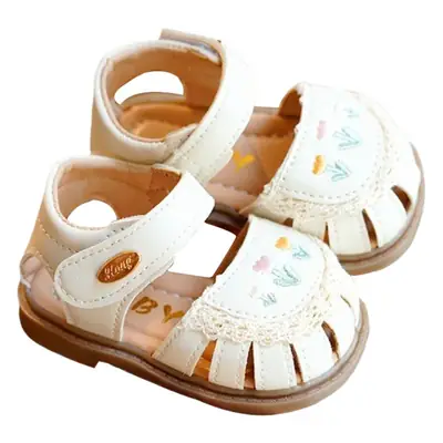 Toddler Sandals White Lace Baby Shoes Non-Slip