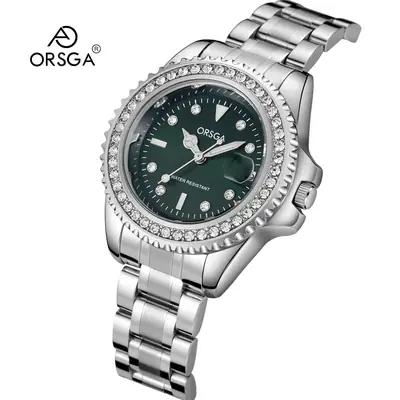 Oshga Green Diamond Watch for Women
