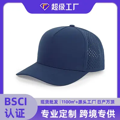 Women's Navy Blue Mesh Trucker Cap with Dots