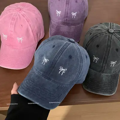 Women Purple Embroidered Baseball Cap 2024