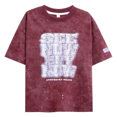 Boys 3D Letter T-Shirt Black Loose Sleeve Summer
