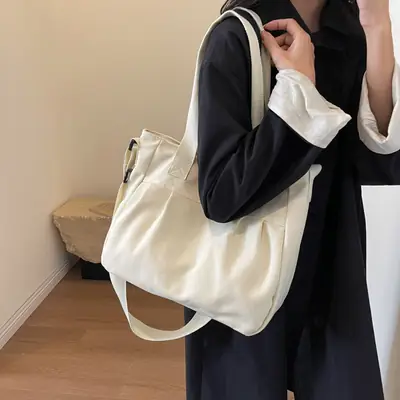 Women's Green Canvas Shoulder Bag 2024 New Work Commute
