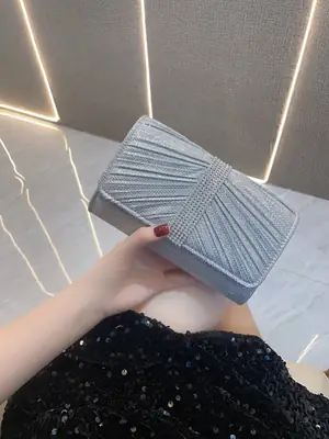 Retro Diamond Clutch Bag for Women with Rhinestone Design