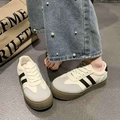 Dexun Shoes Women's Shoes 2025 New Spring and Summer Thick-Soled White Shoes Retro Forrest Gump Shoes Versatile Casual Sports Sneakers