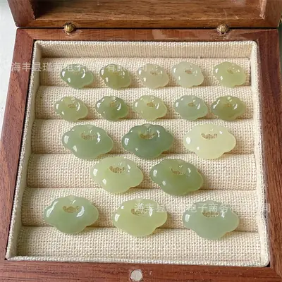 Natural Qinghai Hetian Jade Peace Pendant Set 100pcs