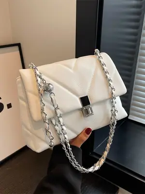 Lingge Chain Bag Women Black 2024 New
