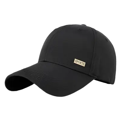 2025 White Baseball Cap with Metal Label & Water Repellent