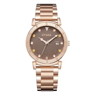 Oshga Women's Rose Gold Quartz Watch with Crystal Dial