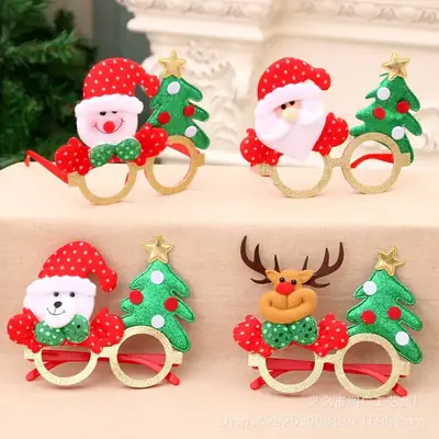 Christmas Santa Glasses Decor for Kids Adults Party Decor
