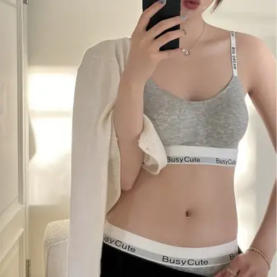 JoyceBra Letter Seamless Push-Up Sports Bra Women Small