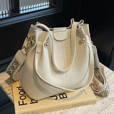 Black Korean Style Bucket Bag for Women