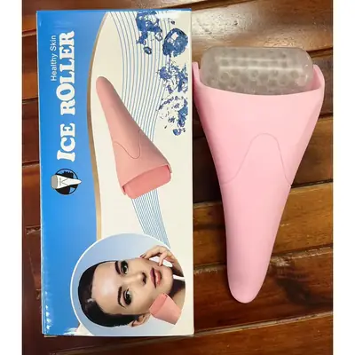 Pink Ice Roller for Facial Massage Home Beauty Tool