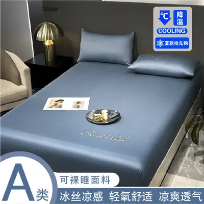 Class A antibacterial anti-mite ice silk bed hat bed hat bed cover single-piece mattress protector student dormitory single bed single bed