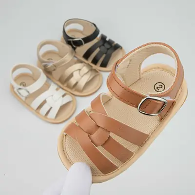 Foreign trade new baby sandals breathable soft rubber bottom hook and loop baby shoes for men and women baby shoes