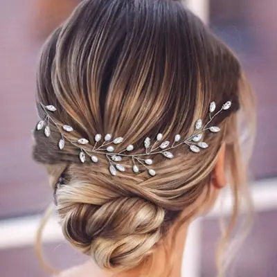 Pearl Leaf Hair Band for Women European American