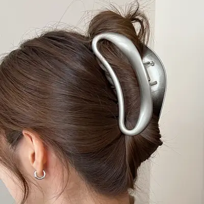 Unusual Silver Gray Hairpin Clip for Women