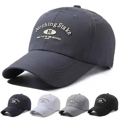 Men Black Mesh Baseball Cap with "Nothing Shake" Logo