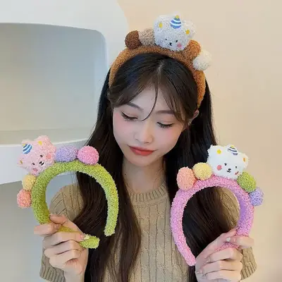 Cute Bear Plush Hair Band for Women