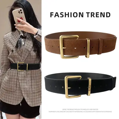 Camel Frosted Leather Women's Belt
