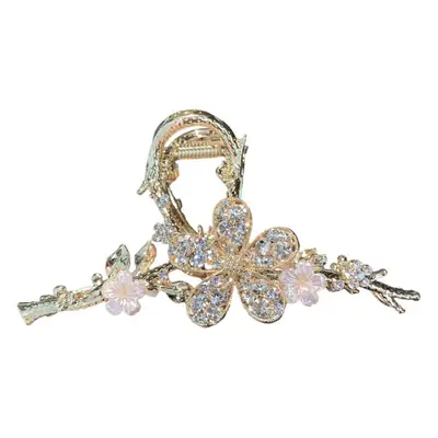 Exquisite Branch Rhinestone Hairpin with Large Grip Clip