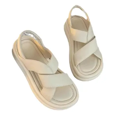 2024 Black Open Toe Sandals with Thick Sole